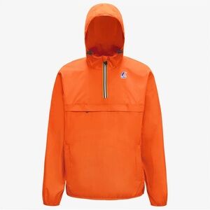 K-WAY UNISEX LEON PACKABLE QUARTER ZIP WINDBREAKER/RAIN JACKET - light orange
